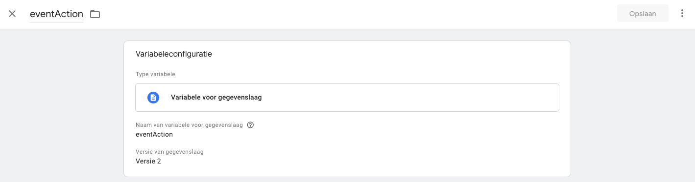 Een variabele voor gegevenslaag aanmaken in Google Tag Manager